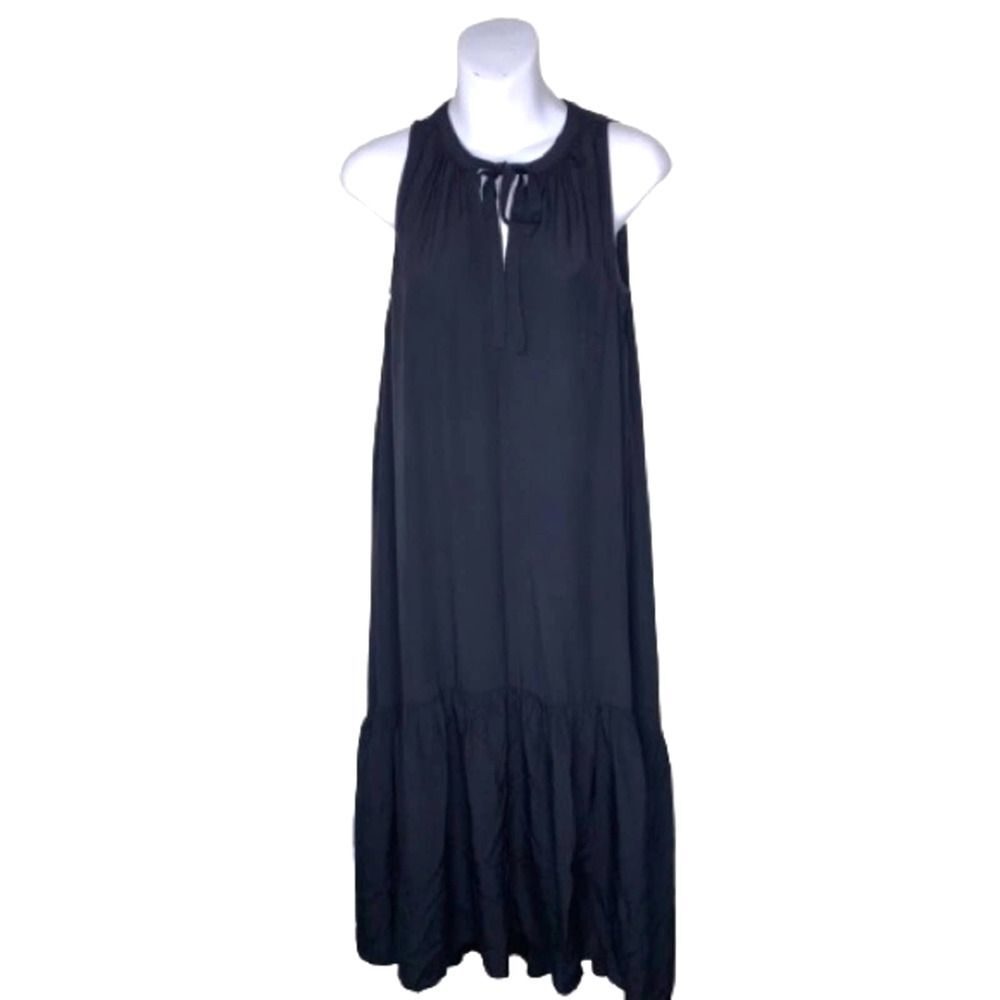Prologue Black Ruffle Sleeveless Hi Lo Maxi Dress XS ~